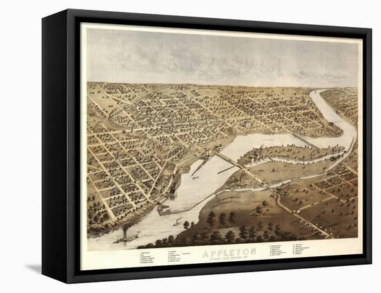 Appleton, Wisconsin - Panoramic Map-Lantern Press-Framed Stretched Canvas