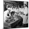 Apprentice Butcher Showing His Work to Competition Judges, Barnsley, South Yorkshire, 1963-Michael Walters-Mounted Photographic Print