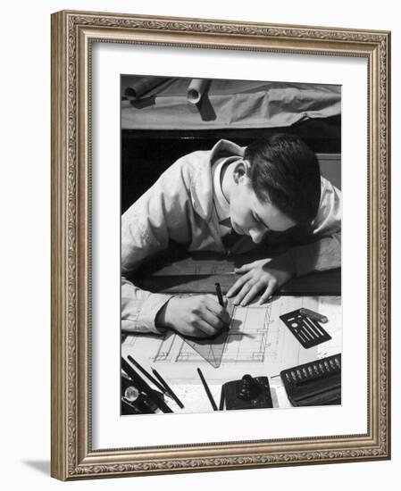 Apprentice Draughtsman-Heinz Zinram-Framed Photographic Print
