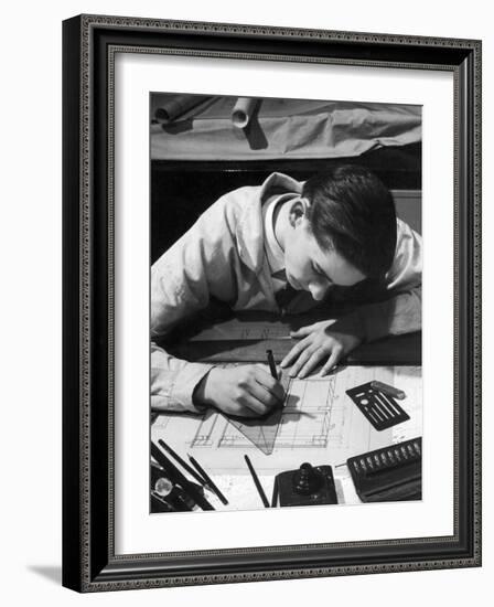 Apprentice Draughtsman-Heinz Zinram-Framed Photographic Print