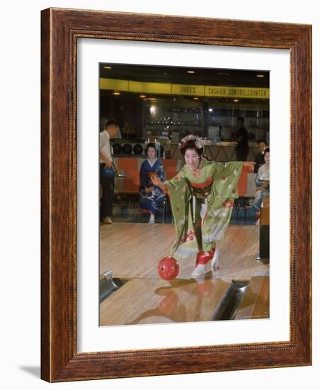 Apprentice Geisha Bowling-Larry Burrows-Framed Photographic Print