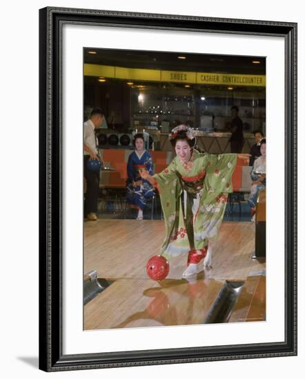 Apprentice Geisha Bowling-Larry Burrows-Framed Photographic Print