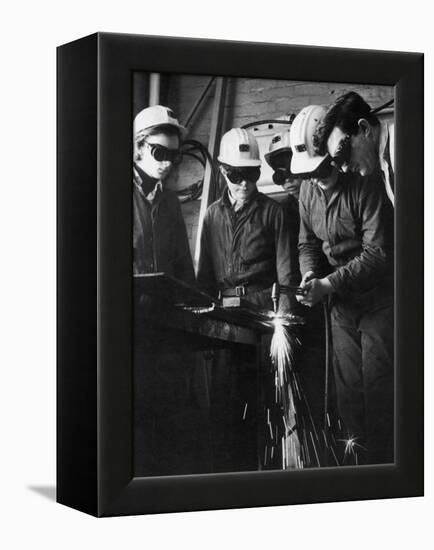 Apprentice Miners Being Trained in Derbyshire-Henry Grant-Framed Premier Image Canvas