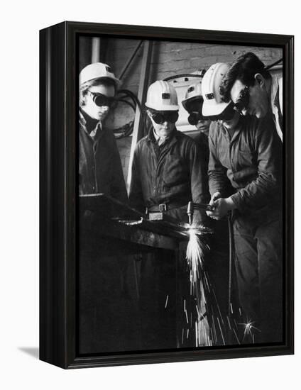 Apprentice Miners Being Trained in Derbyshire-Henry Grant-Framed Premier Image Canvas