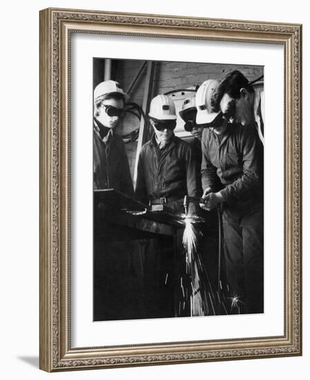 Apprentice Miners Being Trained in Derbyshire-Henry Grant-Framed Photographic Print