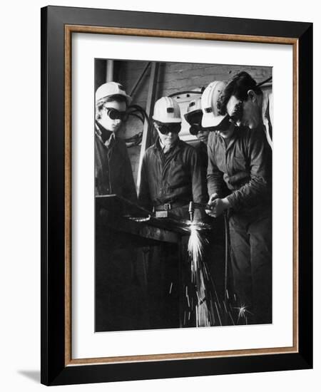 Apprentice Miners Being Trained in Derbyshire-Henry Grant-Framed Photographic Print