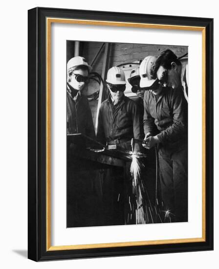 Apprentice Miners Being Trained in Derbyshire-Henry Grant-Framed Photographic Print