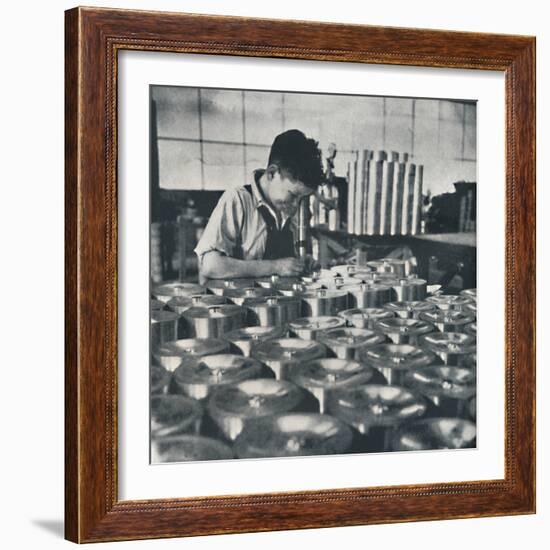 'Apprentice with microscope (testing the hardness of pistons)', 1941-Cecil Beaton-Framed Photographic Print