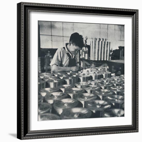 'Apprentice with microscope (testing the hardness of pistons)', 1941-Cecil Beaton-Framed Photographic Print