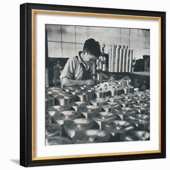 'Apprentice with microscope (testing the hardness of pistons)', 1941-Cecil Beaton-Framed Photographic Print