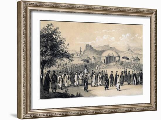 Approach of the Emperor of China, to Receive the British Ambassador, 1847-JW Giles-Framed Giclee Print