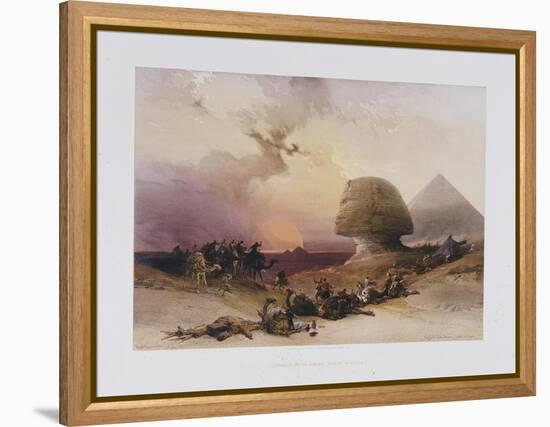 Approach of the Simoom. Desert of Gizeh, from 'Egypt and Nubia)-David Roberts-Framed Premier Image Canvas