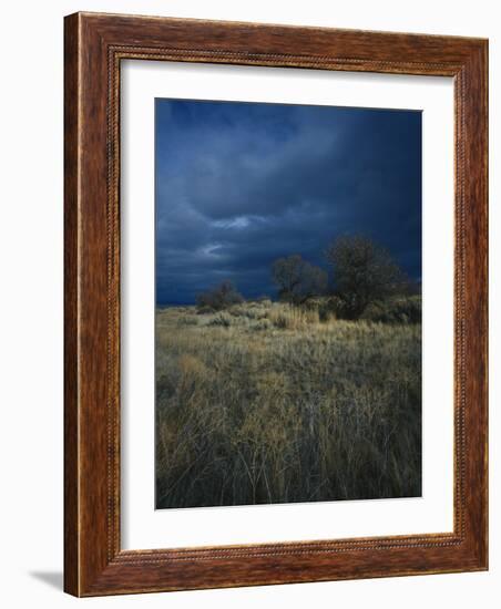 Approaching Storm in Desert, Lava Beds National Monument, California, USA-Paul Souders-Framed Photographic Print