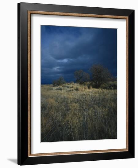 Approaching Storm in Desert, Lava Beds National Monument, California, USA-Paul Souders-Framed Photographic Print