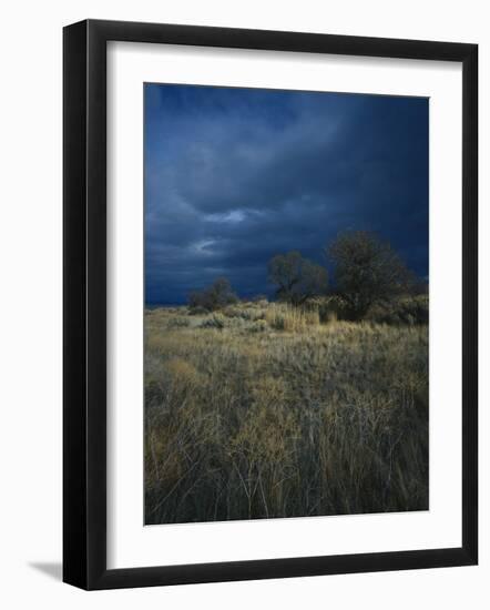 Approaching Storm in Desert, Lava Beds National Monument, California, USA-Paul Souders-Framed Photographic Print