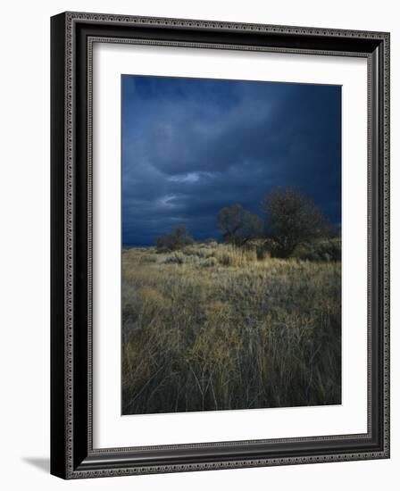 Approaching Storm in Desert, Lava Beds National Monument, California, USA-Paul Souders-Framed Photographic Print