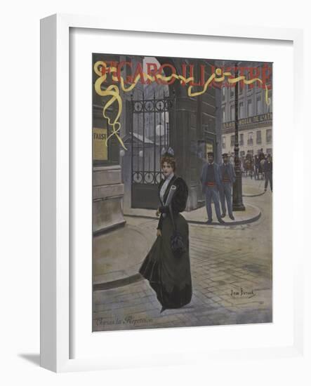 Apres La Repetition (After the Rehearsal). Cover of Le Figaro Illustre, April 1896 (Colour Litho)-Jean Beraud-Framed Giclee Print