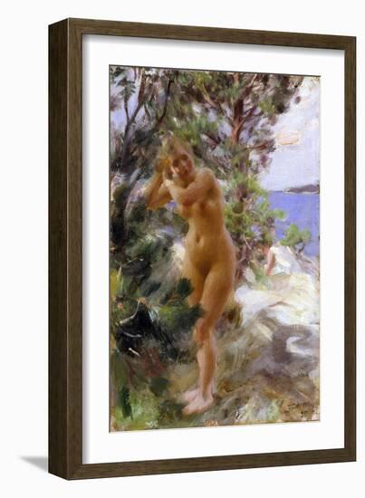 Apres Le Bain - after the Bath - Zorn, Anders Leonard (1860-1920) - 1895 - Oil on Canvas - 53,5X36,-Anders Leonard Zorn-Framed Giclee Print