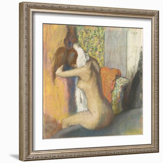 Aprés le bain, femme s'essuyant la nuque-Edgar Degas-Framed Giclee Print