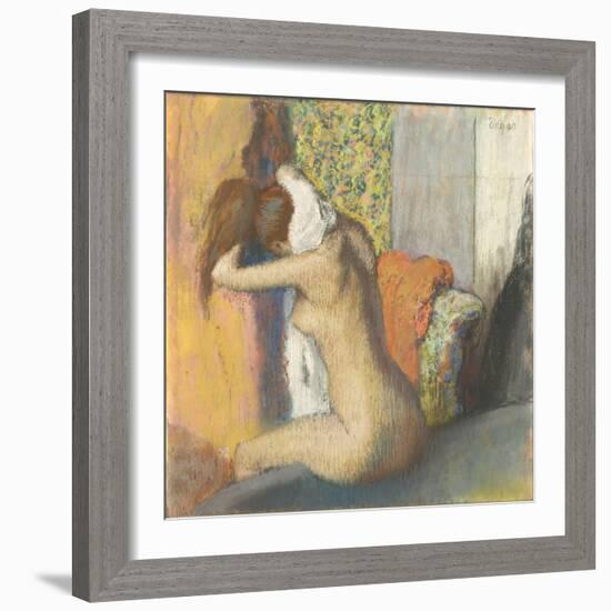 Aprés le bain, femme s'essuyant la nuque-Edgar Degas-Framed Giclee Print