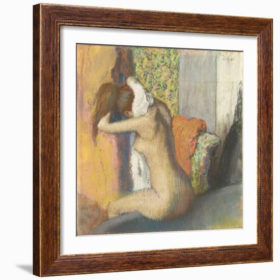 Aprés le bain, femme s'essuyant la nuque-Edgar Degas-Framed Giclee Print