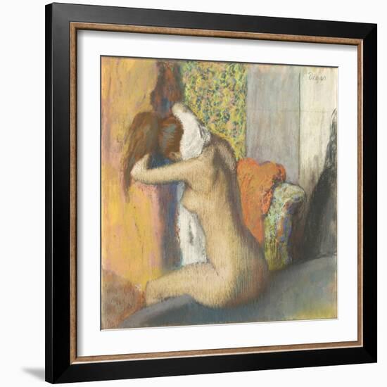 Aprés le bain, femme s'essuyant la nuque-Edgar Degas-Framed Giclee Print