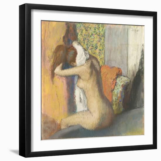 Aprés le bain, femme s'essuyant la nuque-Edgar Degas-Framed Giclee Print