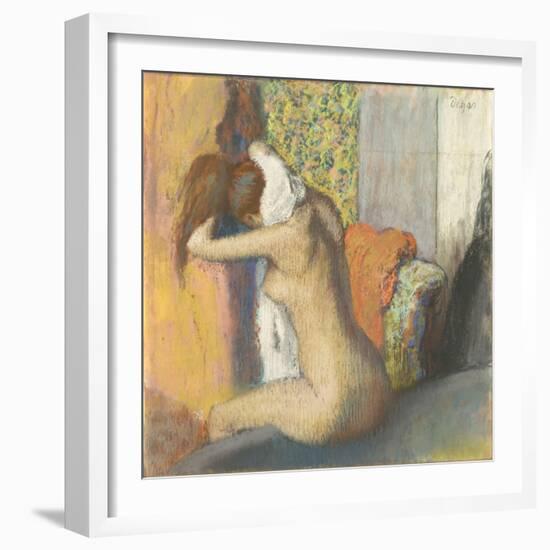 Aprés le bain, femme s'essuyant la nuque-Edgar Degas-Framed Giclee Print