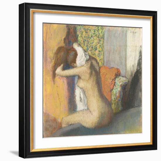 Aprés le bain, femme s'essuyant la nuque-Edgar Degas-Framed Giclee Print