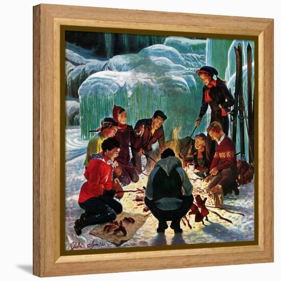 "Apres Ski Bonfire", February 23, 1952-John Clymer-Framed Premier Image Canvas