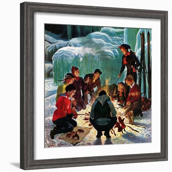 "Apres Ski Bonfire", February 23, 1952-John Clymer-Framed Giclee Print