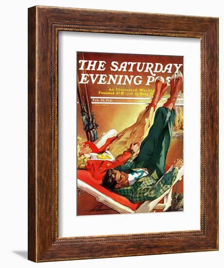 "Apres Ski," Saturday Evening Post Cover, February 22, 1941-Ski Weld-Framed Giclee Print