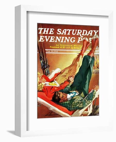 "Apres Ski," Saturday Evening Post Cover, February 22, 1941-Ski Weld-Framed Giclee Print