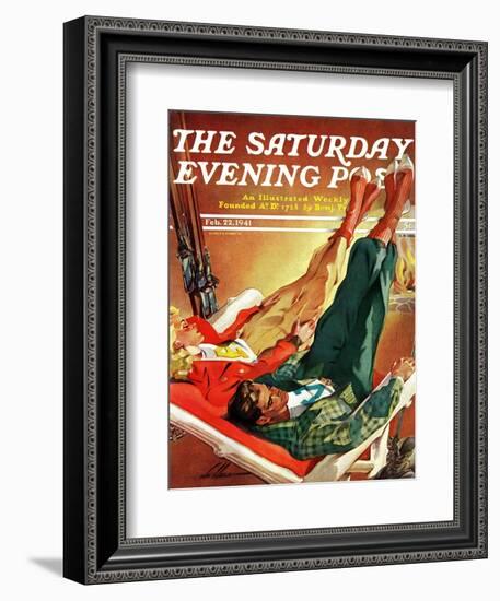 "Apres Ski," Saturday Evening Post Cover, February 22, 1941-Ski Weld-Framed Giclee Print