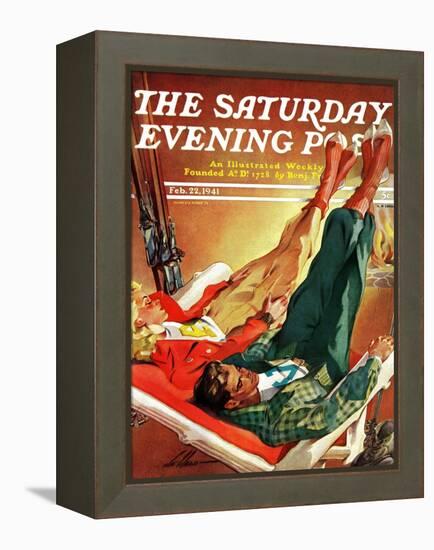 "Apres Ski," Saturday Evening Post Cover, February 22, 1941-Ski Weld-Framed Premier Image Canvas