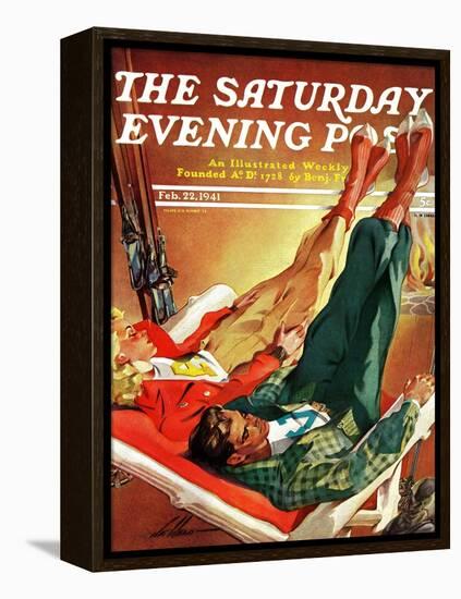 "Apres Ski," Saturday Evening Post Cover, February 22, 1941-Ski Weld-Framed Premier Image Canvas