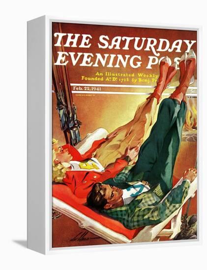 "Apres Ski," Saturday Evening Post Cover, February 22, 1941-Ski Weld-Framed Premier Image Canvas