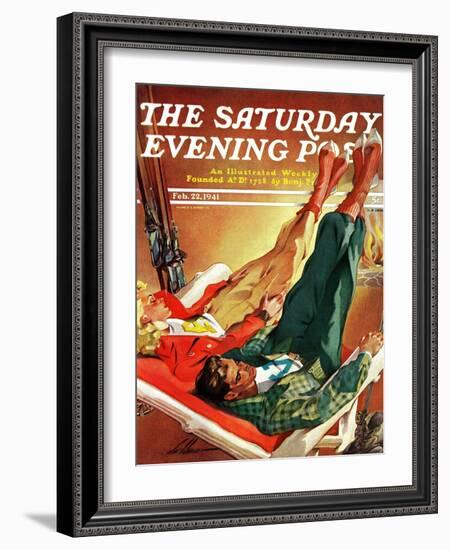 "Apres Ski," Saturday Evening Post Cover, February 22, 1941-Ski Weld-Framed Giclee Print