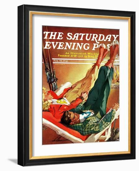 "Apres Ski," Saturday Evening Post Cover, February 22, 1941-Ski Weld-Framed Giclee Print