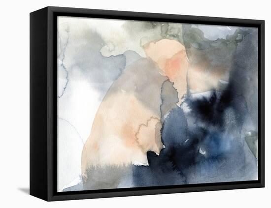 Apricot & Navy Swash I-Victoria Barnes-Framed Stretched Canvas