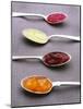 Apricot, Raspberry and Strawberry Jam and Lemon Curd-Maja Smend-Mounted Photographic Print