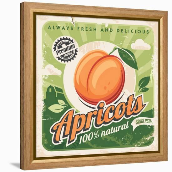 Apricots Vintage Poster Design-lukeruk-Framed Premier Image Canvas