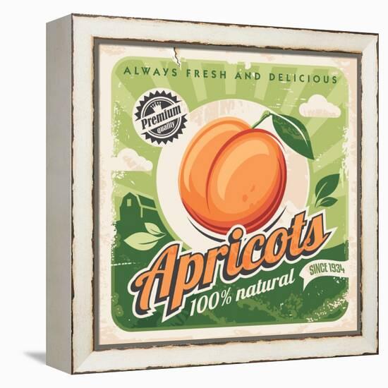 Apricots Vintage Poster Design-lukeruk-Framed Premier Image Canvas