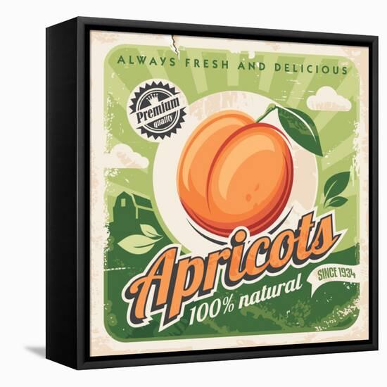 Apricots Vintage Poster Design-lukeruk-Framed Premier Image Canvas
