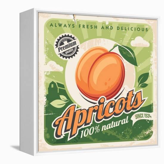 Apricots Vintage Poster Design-lukeruk-Framed Premier Image Canvas