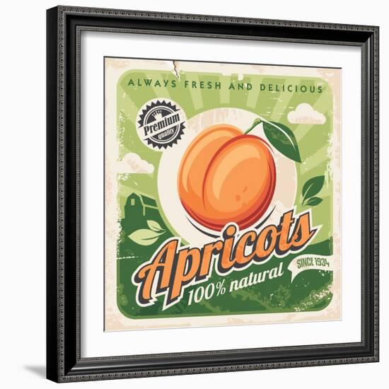 Apricots Vintage Poster Design-lukeruk-Framed Photographic Print