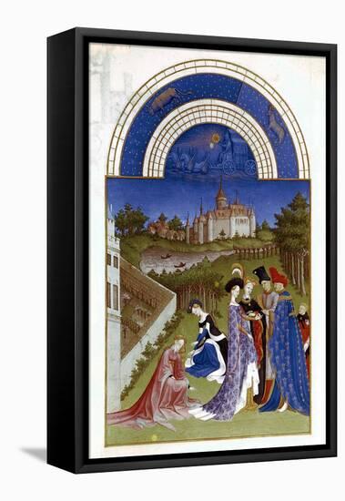 April, 1412-1416-Paul Limbourg-Framed Premier Image Canvas