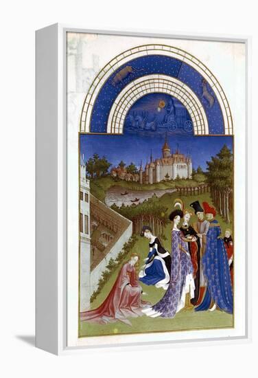 April, 1412-1416-Paul Limbourg-Framed Premier Image Canvas