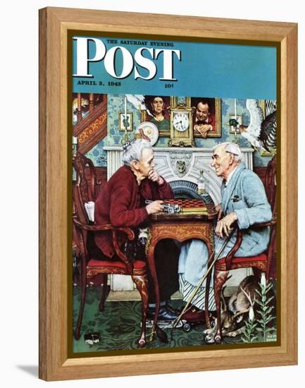 "April Fool, 1943" Saturday Evening Post Cover, April 3,1943-Norman Rockwell-Framed Premier Image Canvas