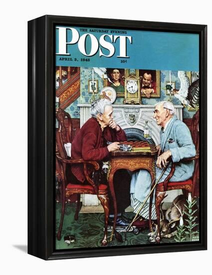 "April Fool, 1943" Saturday Evening Post Cover, April 3,1943-Norman Rockwell-Framed Premier Image Canvas